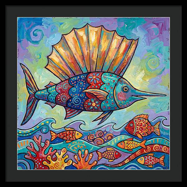 Sailfish Swimming Through Colorful Waters