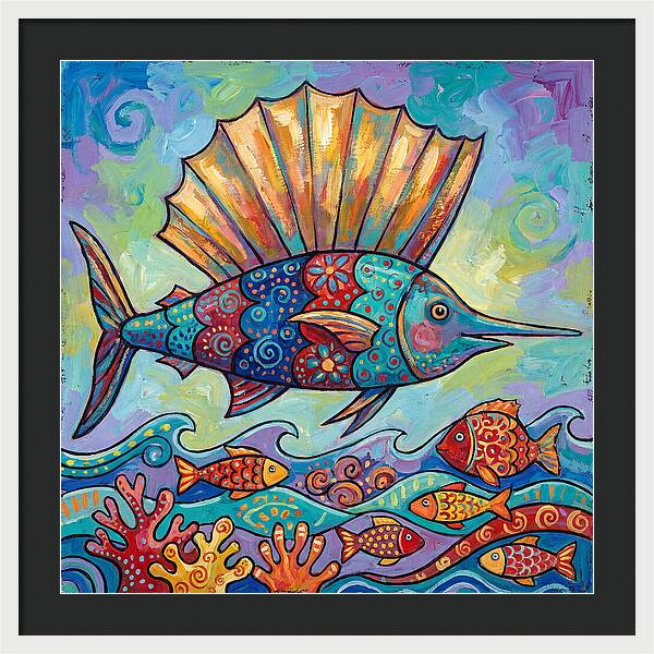 Sailfish Swimming Through Colorful Waters