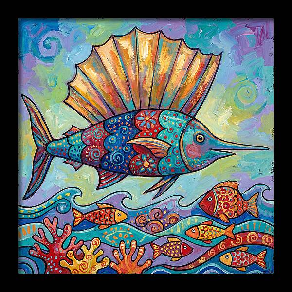 Sailfish Swimming Through Colorful Waters
