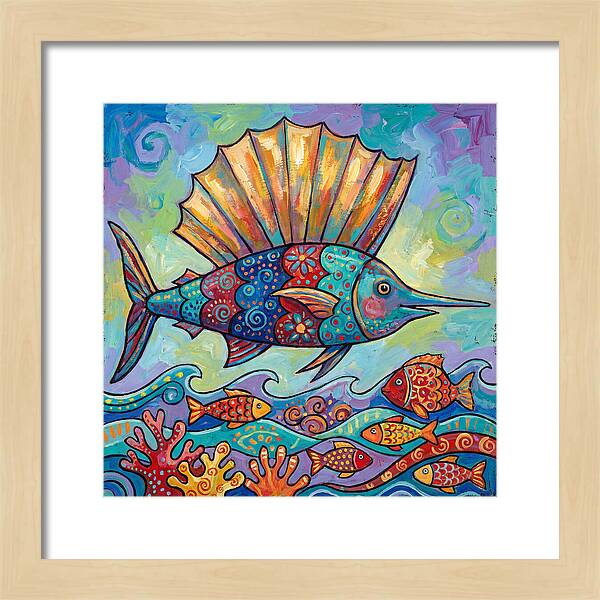 Sailfish Swimming Through Colorful Waters