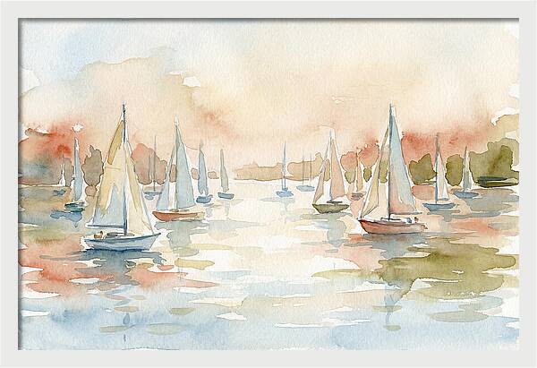 Sailing Boats In A Serene Harbor