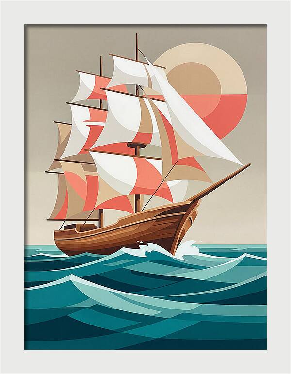Sailing Ship Against Sunset