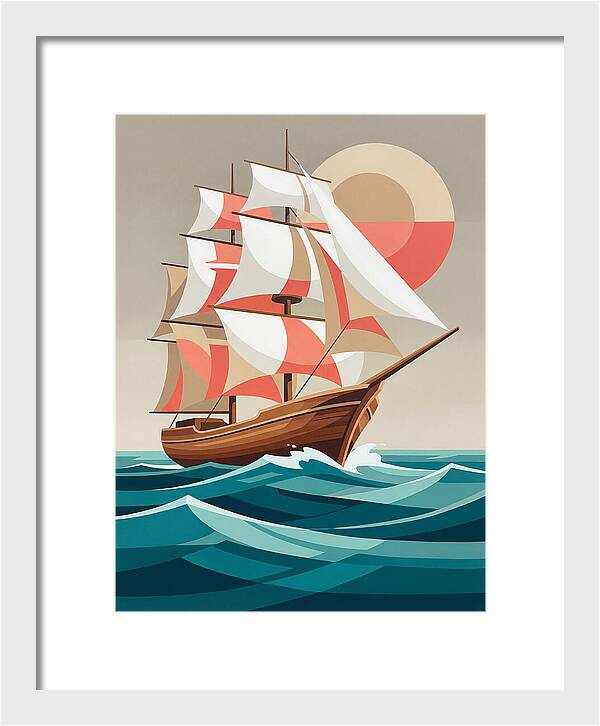 Sailing Ship Against Sunset