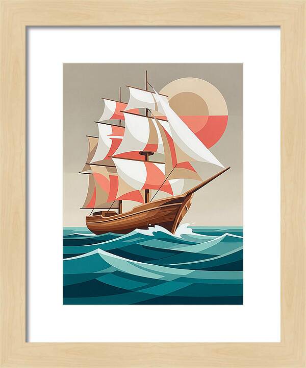 Sailing Ship Against Sunset