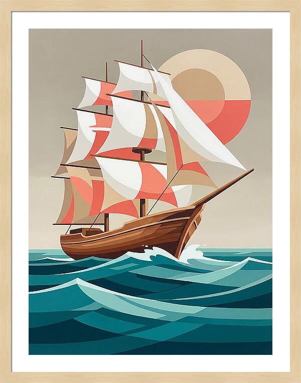 Sailing Ship Against Sunset