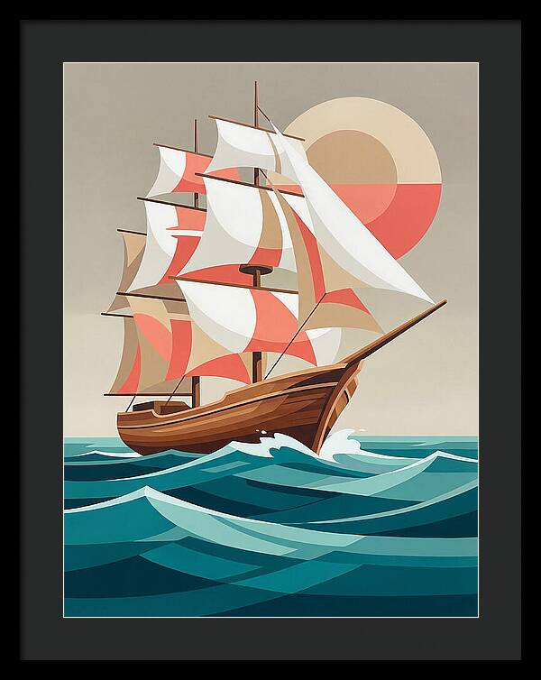 Sailing Ship Against Sunset