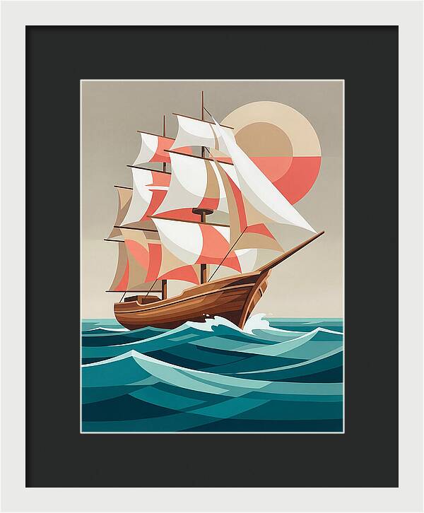 Sailing Ship Against Sunset