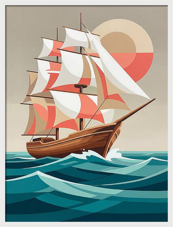 Sailing Ship Against Sunset