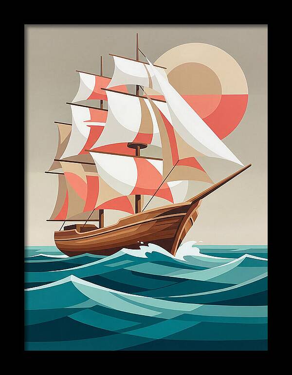 Sailing Ship Against Sunset