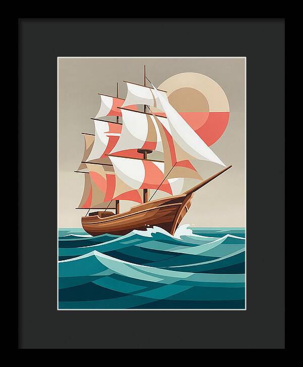 Sailing Ship Against Sunset