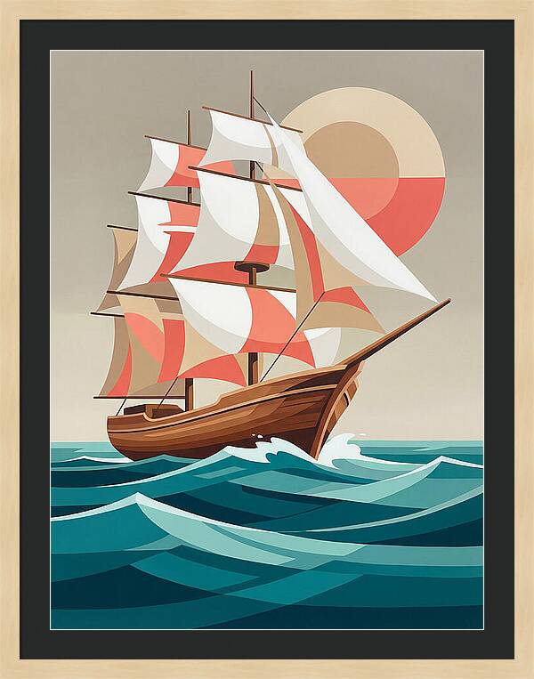 Sailing Ship Against Sunset