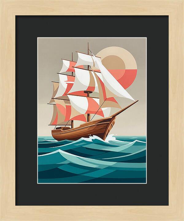 Sailing Ship Against Sunset