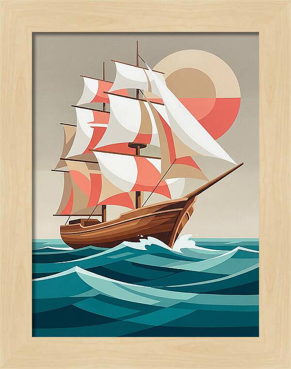 Sailing Ship Against Sunset