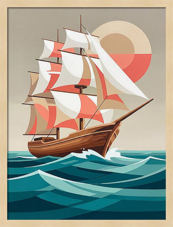 Sailing Ship Against Sunset