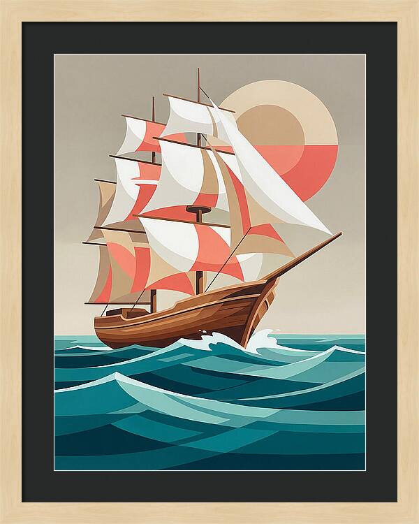 Sailing Ship Against Sunset