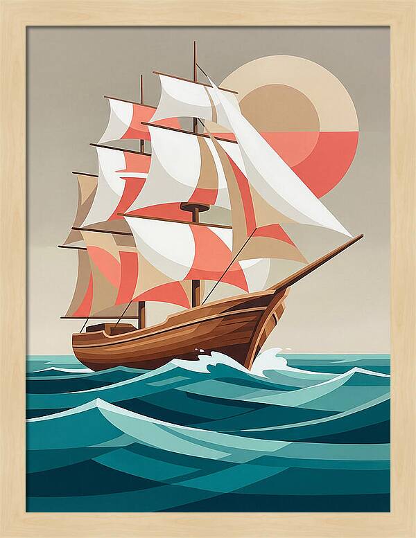Sailing Ship Against Sunset