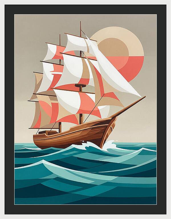 Sailing Ship Against Sunset