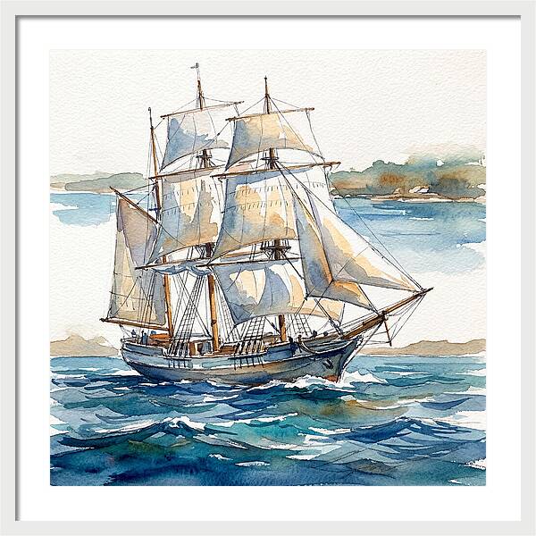 Sailing Ship On The Open Sea
