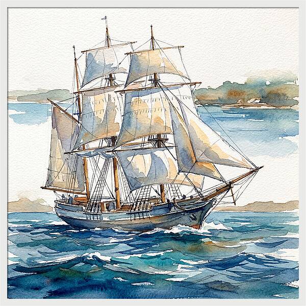 Sailing Ship On The Open Sea