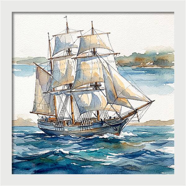 Sailing Ship On The Open Sea