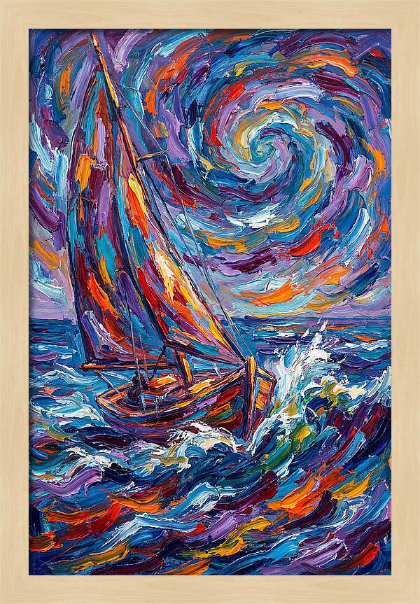 Sailing Through Colorful Swirls