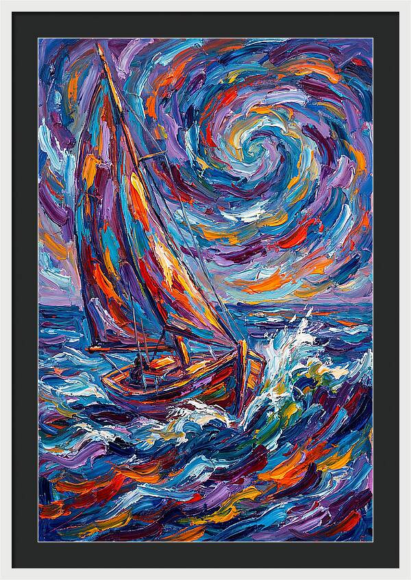 Sailing Through Colorful Swirls