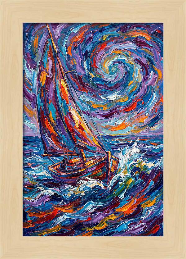 Sailing Through Colorful Swirls