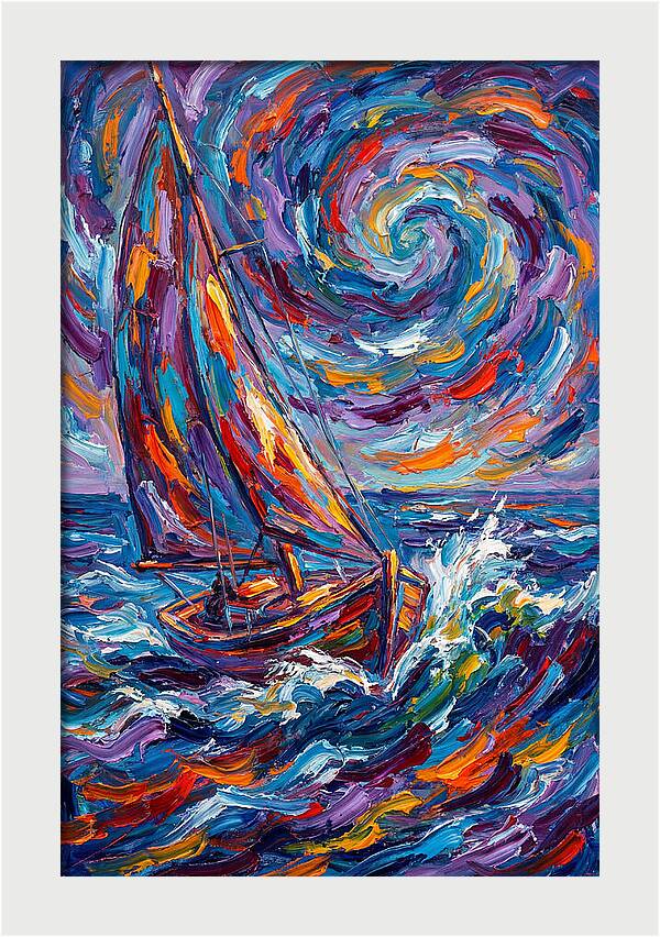 Sailing Through Colorful Swirls