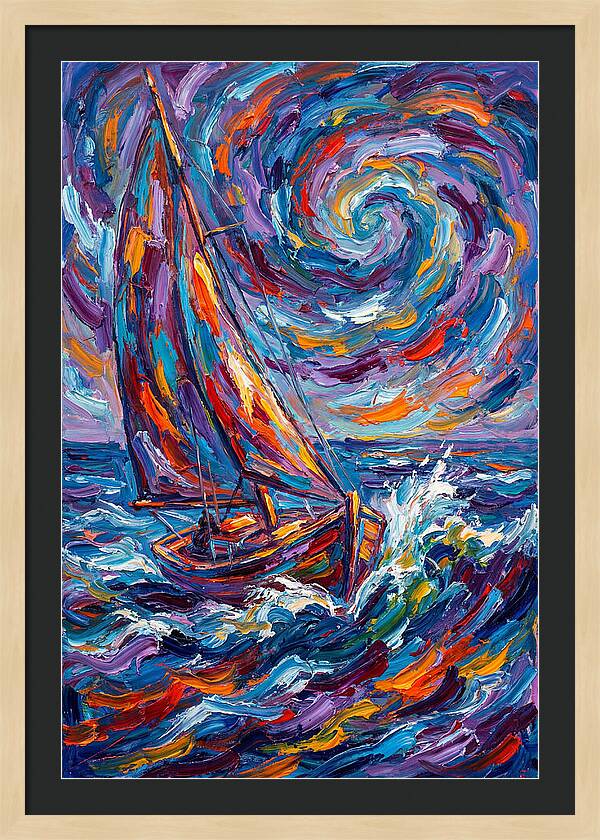 Sailing Through Colorful Swirls