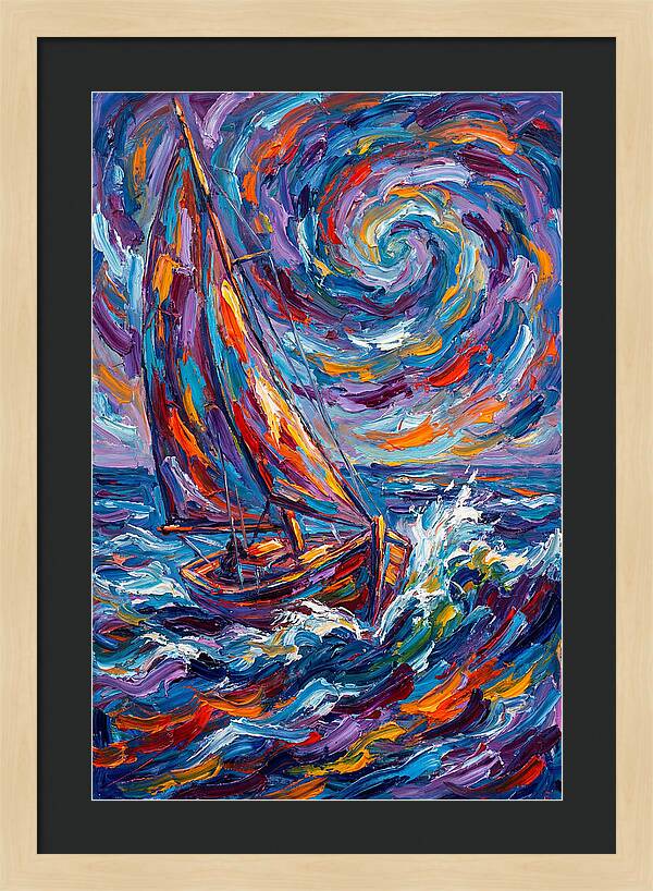 Sailing Through Colorful Swirls