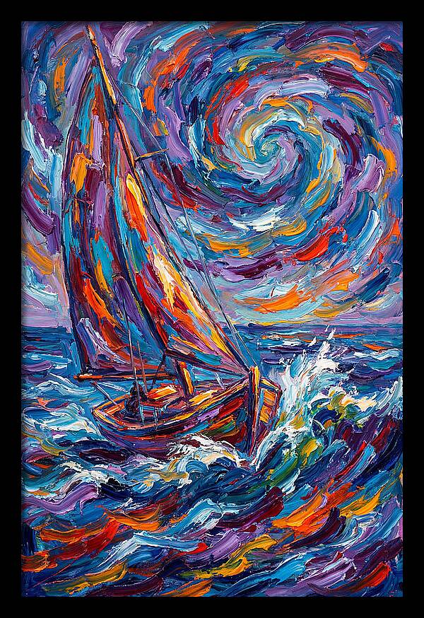 Sailing Through Colorful Swirls