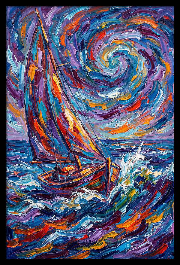 Sailing Through Colorful Swirls
