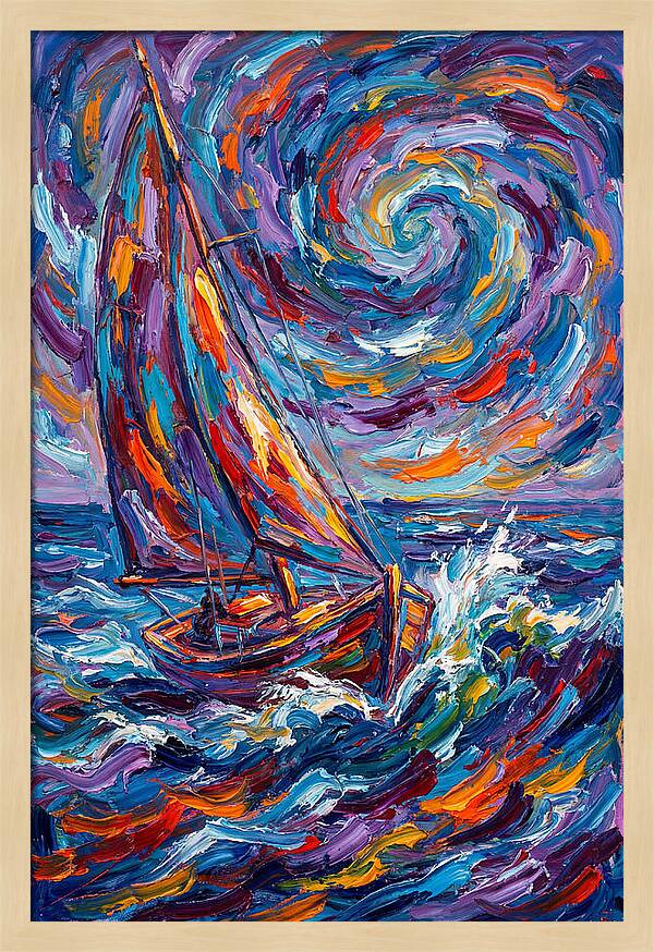Sailing Through Colorful Swirls