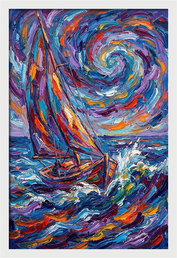 Sailing Through Colorful Swirls