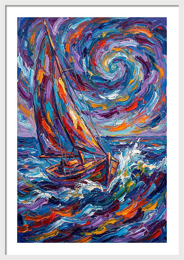 Sailing Through Colorful Swirls