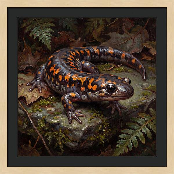 Salamander Among Ferns