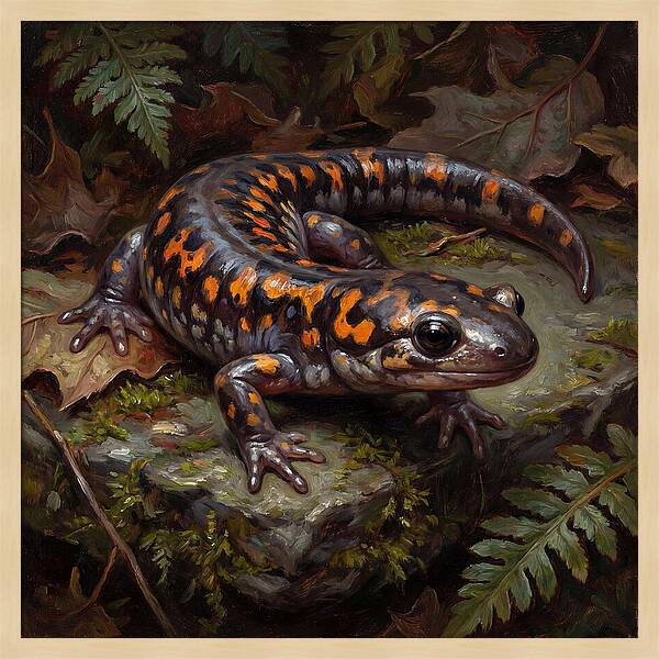 Salamander Among Ferns
