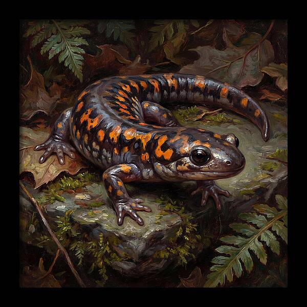 Salamander Among Ferns