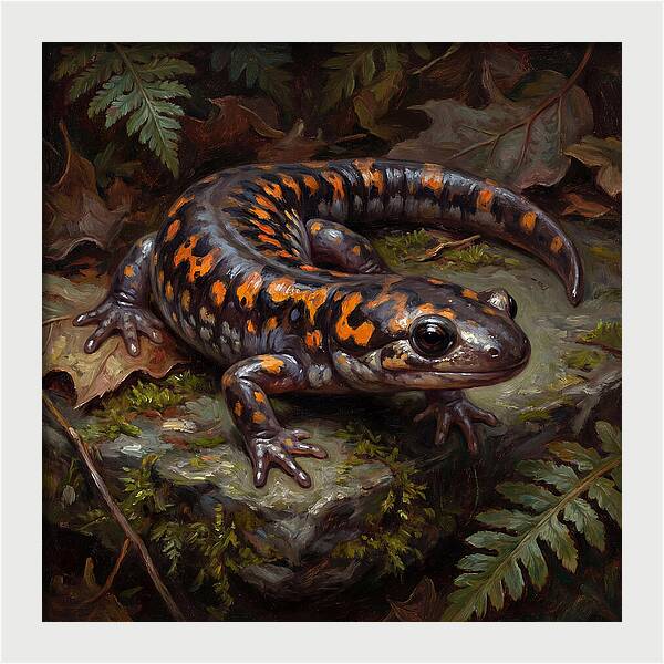 Salamander Among Ferns