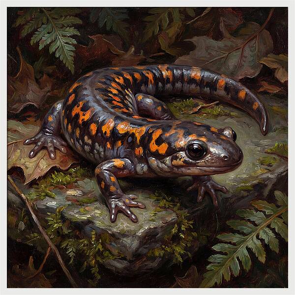 Salamander Among Ferns