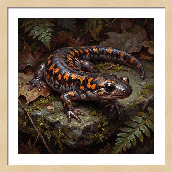 Salamander Among Ferns