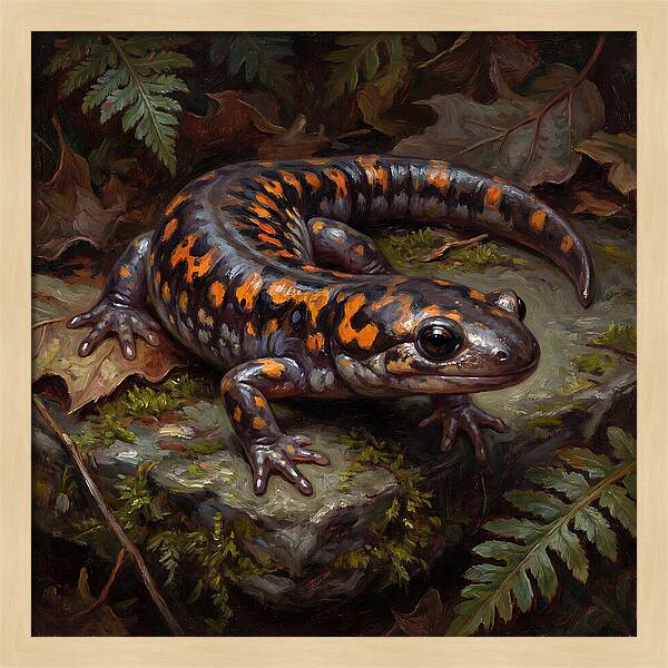 Salamander Among Ferns