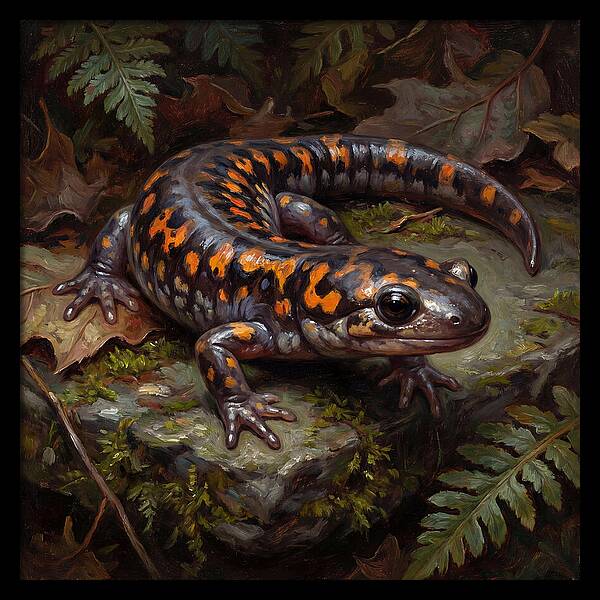 Salamander Among Ferns