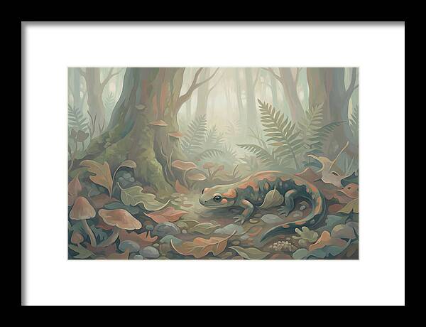 Salamander Among Forest Leaves