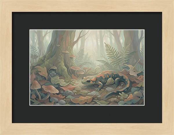 Salamander Among Forest Leaves