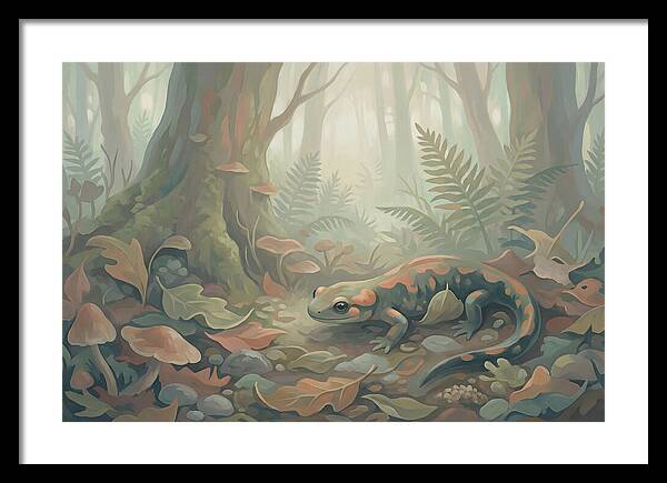 Salamander Among Forest Leaves