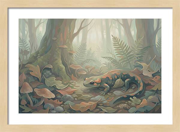 Salamander Among Forest Leaves