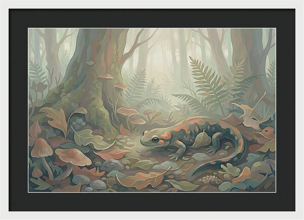 Salamander Among Forest Leaves