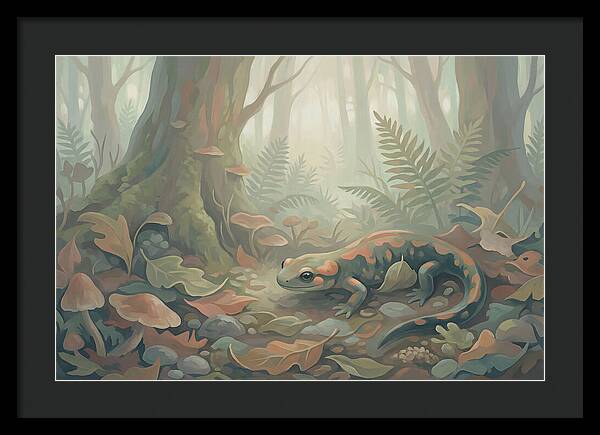 Salamander Among Forest Leaves