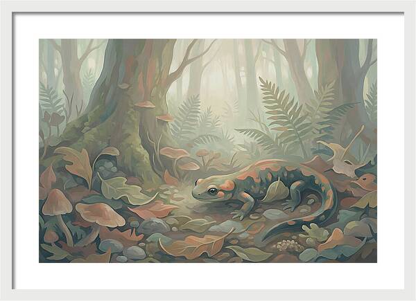 Salamander Among Forest Leaves